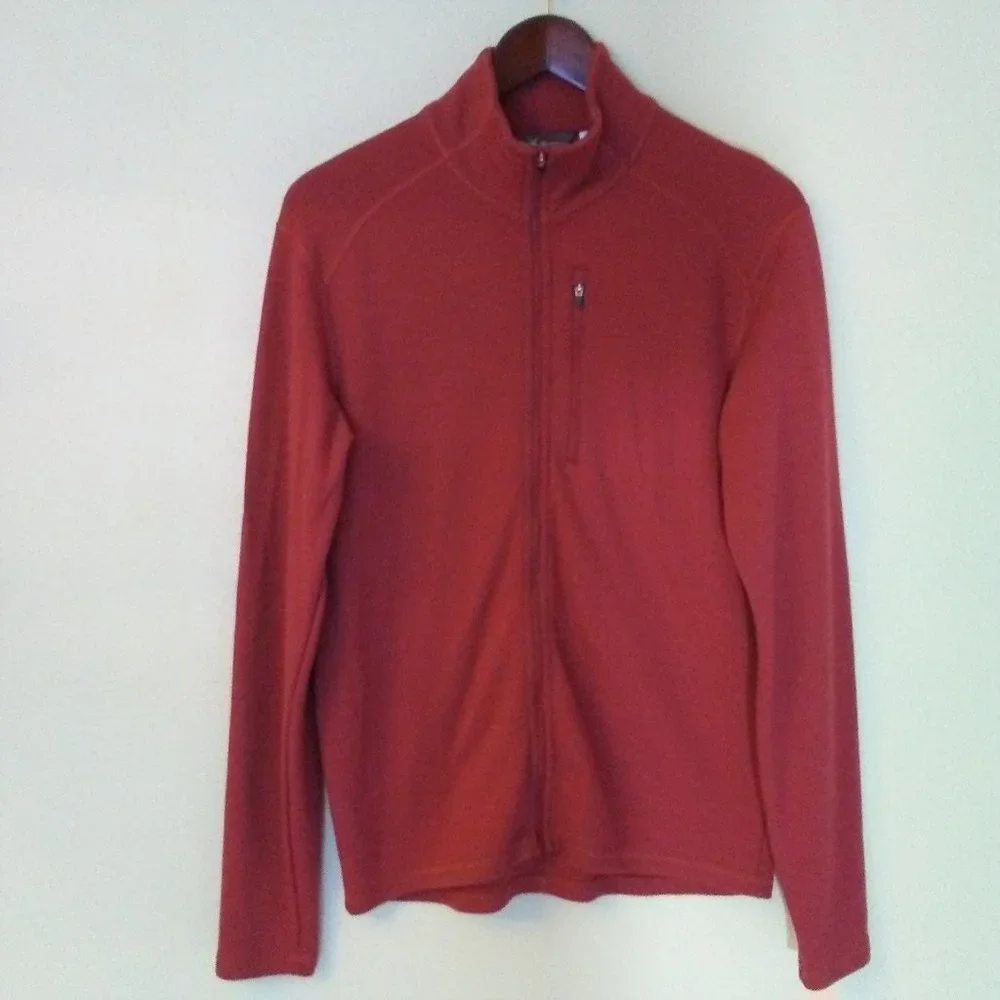 ibex Full Zip Up 100% Merino Wool Sweater Jacket Men's M_10